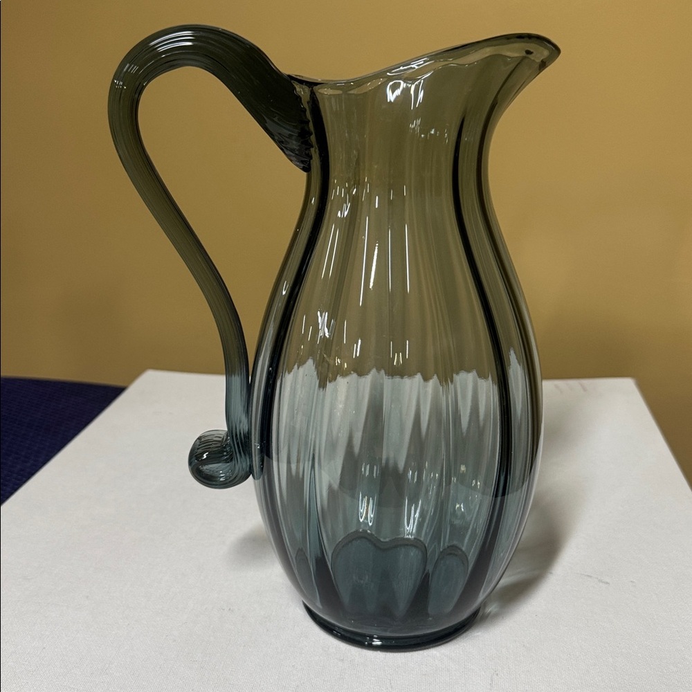 Fenton Federal Blue "American Legacy Collection" Pitcher 10.5” U.V. Reactive